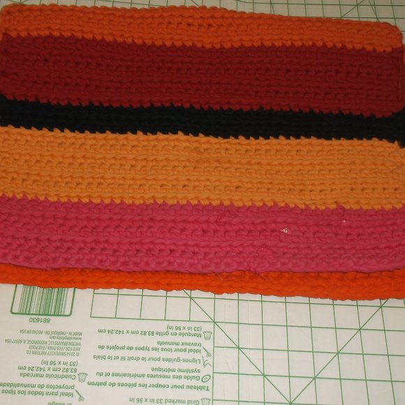 Pink Orange Maroon T-shirt Yarn Throw Rug M Upcycl - Picture 5 of 6